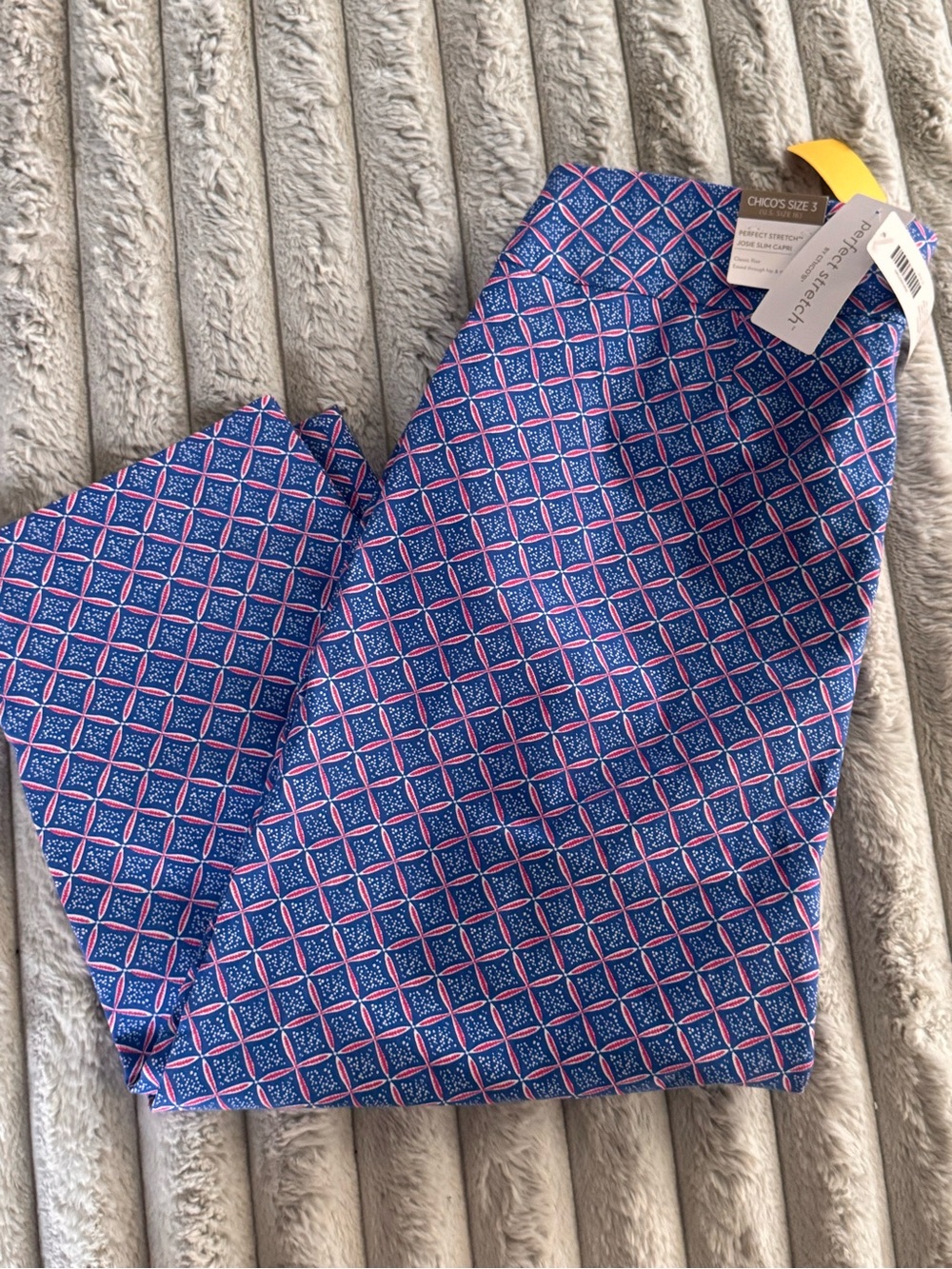 Chico's Men's Blue & Pink Geometric Chinos